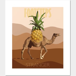 Footsteps of a Stranger in the desert - Dromedary with Pineapple Posters and Art